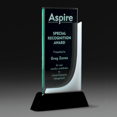 Emerald Green and Black Pearl Acrylic Award Aspire EMA