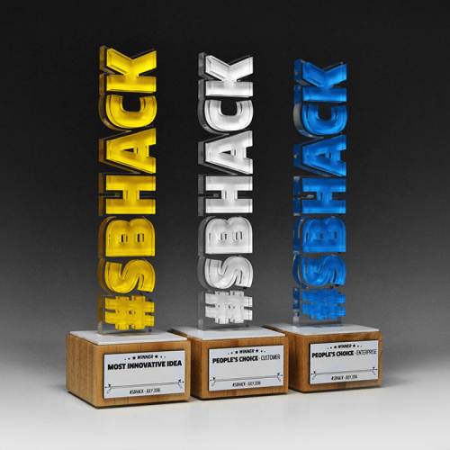 Sportsbet #sbhack Awards as Colour Acrylic on Timber Base