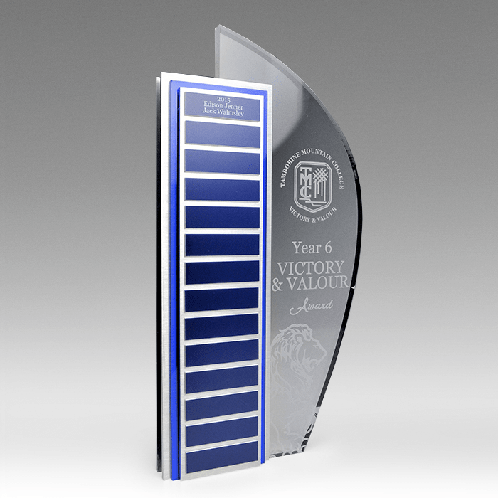 Tamborine Mountain College Custom Perpetual Trophy in Acrylic and Metal - Image 2