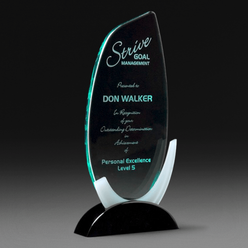 Emerald Green and Black Pearl Acrylic Award Strive EMS