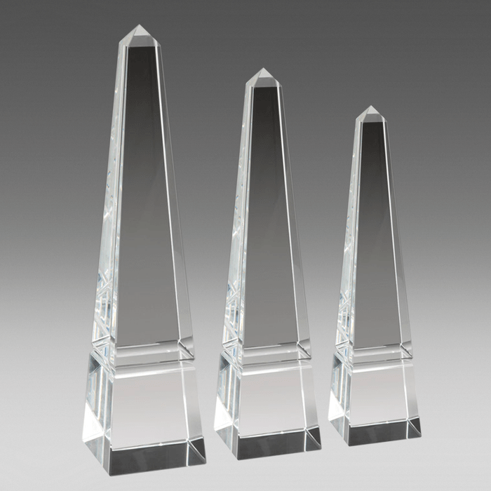 Clear Crystal Obelisk Trophy OE023