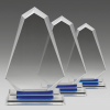Optical Crystal Trophy on Clear and Blue Layered Base OE039