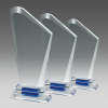 Optical Crystal Trophy on Clear and Blue Layered Base OE040