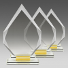 Optical Crystal Trophy on Clear and Gold Layered Base OE041