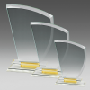 Optical Crystal Trophy on Clear and Gold Layered Base OE042