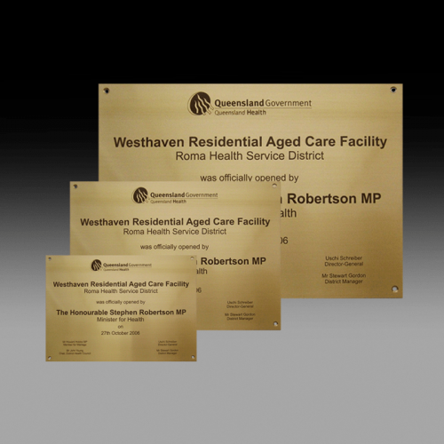 Engraved Brass Exterior Opening Plaque OPBR