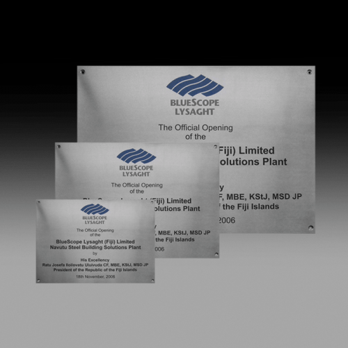 Etched Stainless Steel Exterior Opening Plaque OPSS