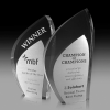 Modern Acrylic Trophy with Metallic Fascia Platinum Fire PAF