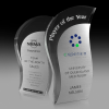 Modern Acrylic Trophy with Metallic Fascia Platinum Water PAH
