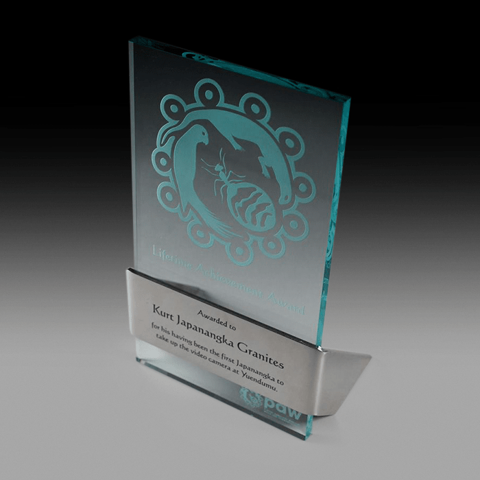 Stainless Steel and Jade Acrylic Award Steelarc SA17