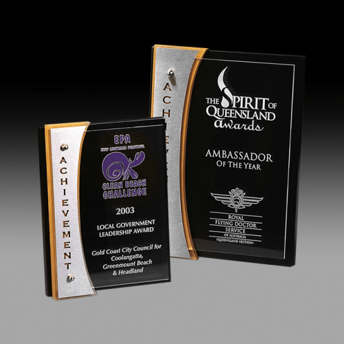 Timber and Acrylic Plaque with Stainless Achievement Trim SAA