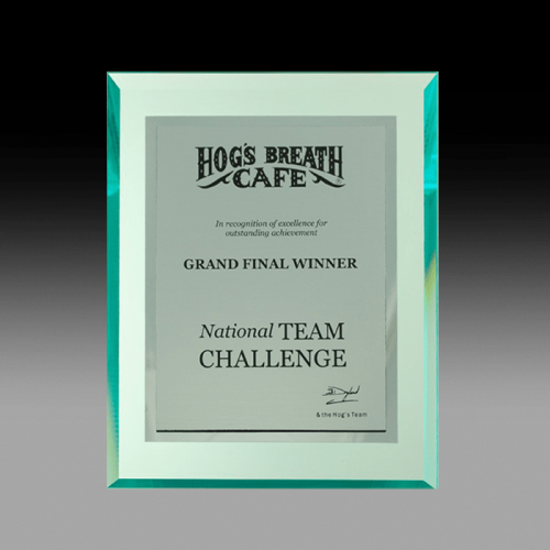 Sapphire Green Acrylic Plaque with Metallic Fascia SAPR
