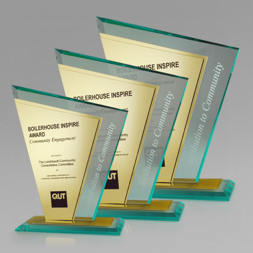 Sapphire Green Pinnacle Acrylic Award with Bevelled Base SGPA