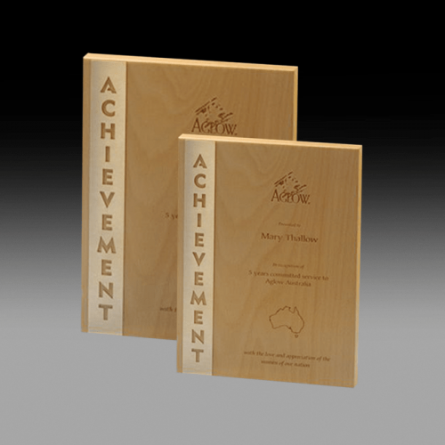Solid Timber Plaque with Motivational Stainless Trim STM