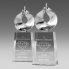 Oasis Chrome on Clear Crystal Tapered Base YJ357