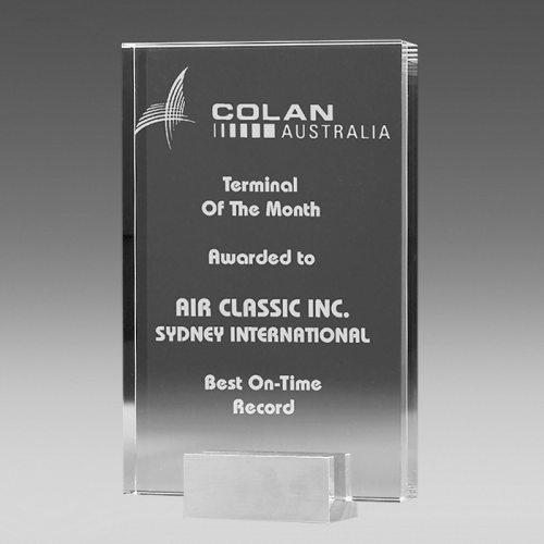 Crystal Plaque on Brushed Metal Base YJ823