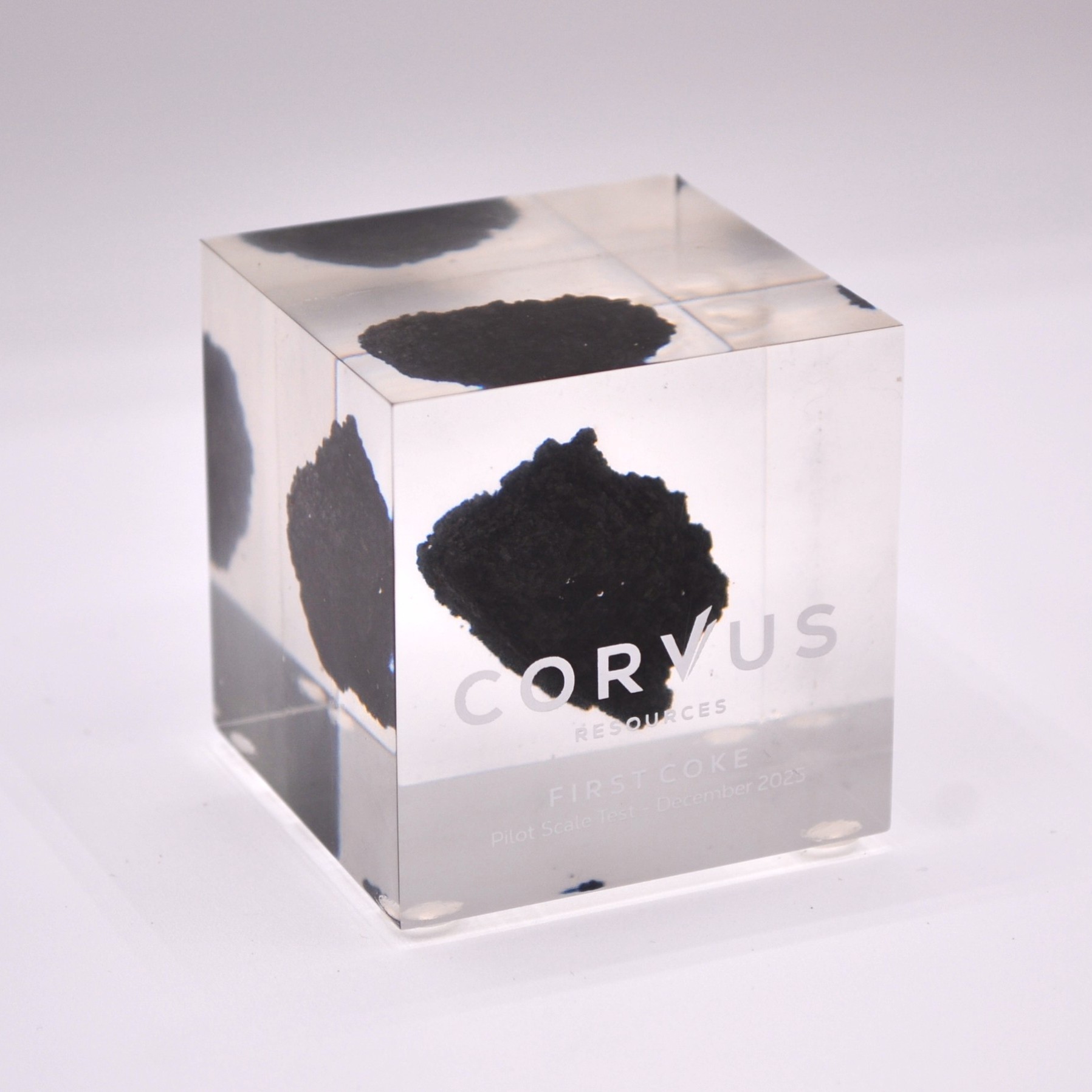 Coal incased in resin Resin Cube