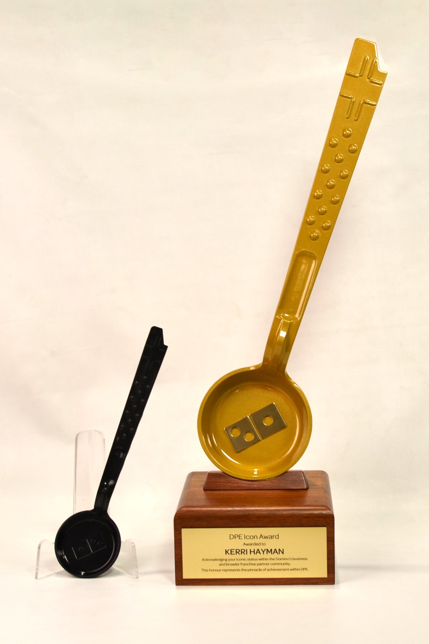 Custom Dominos Wooden Award Spoodle
